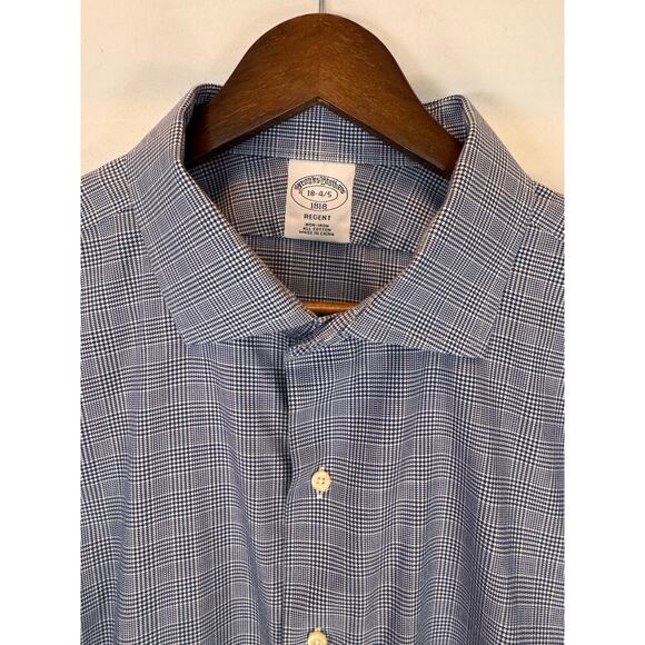 Brooks Brothers Men’s 18 4/5 Regent 1818 Button Down Shirt Houndstooth Plaid EUC - Picture 8 of 9